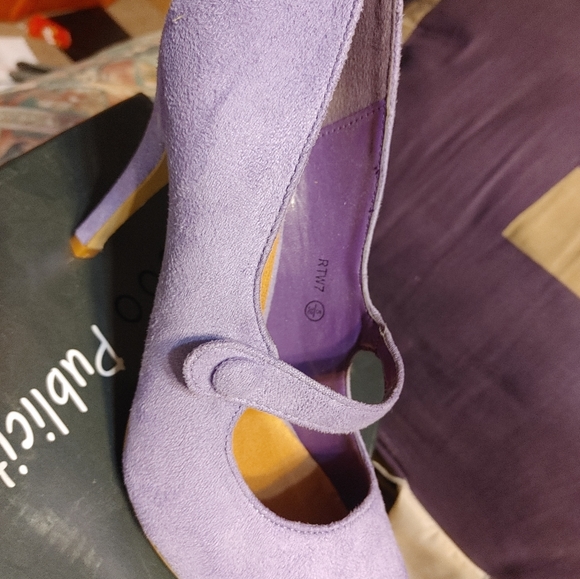 Ladies Lilac Suede High Heels Shoes New - Picture 8 of 14